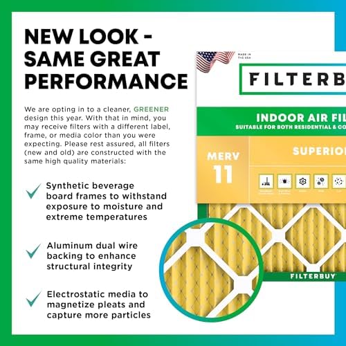 Filterbuy 20x25x4 Air Filter MERV 11 Allergen Defense (2-Pack), Pleated HVAC AC Furnace Air Filters Replacement (Actual Size: 19.50 x 24.50 x 3.63 Inches)