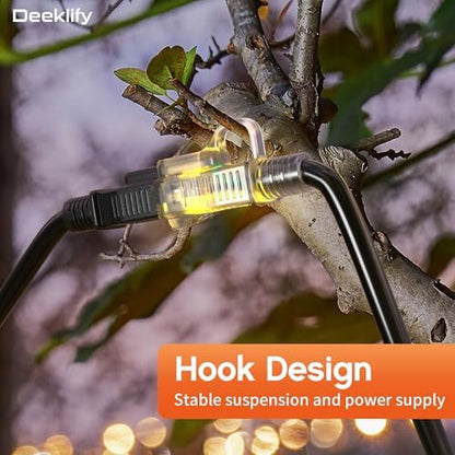 12/3 50 FT Heavy Duty Outdoor Extension Cord Waterproof with Lighted End,Black 12 Gauge Extension Cord Flexible and Cold Resistant 3 Prong Grounded Plug,15Amp 1875W SJTW ETL Listed