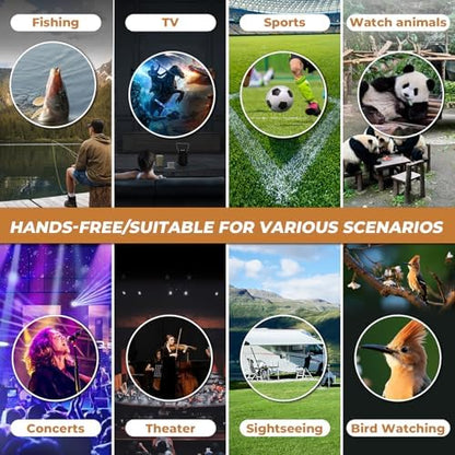 BIJIA 3X Opera Binocular Glasses,Hands-Free Lazy Glasses Binoculars Lightweight for Fishing,Bird Watching,Tv,Sports,Concerts,Theater,and Sightseeing,for Adults Men Women(Upgraded HD Green Film)