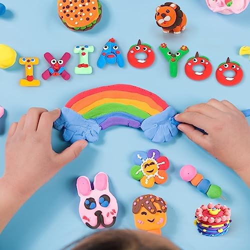 Air Dry Clay, 100 Colors Modelling Clay for Kids, Safe & Non-Toxic, DIY Model Art & Crafts Toys with Sculpting Tools, Home Party Favors, Birthday & Christmas Gifts for Ages 3-12 Boys & Girls