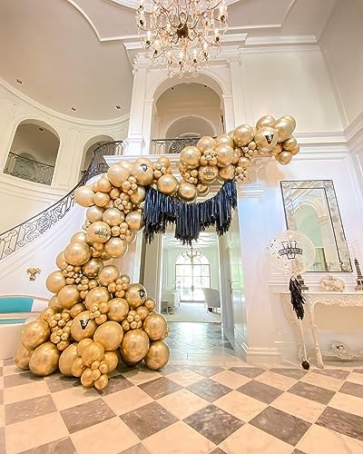 Bezente Metallic Gold Giant Balloons 36 Inch - 8 Pack Jumbo Chrome Gold Balloons Large Round Gold Latex Balloons for Photo Shoot Wedding Bridal Shower Graduation Birthday Christmas Party Decorations