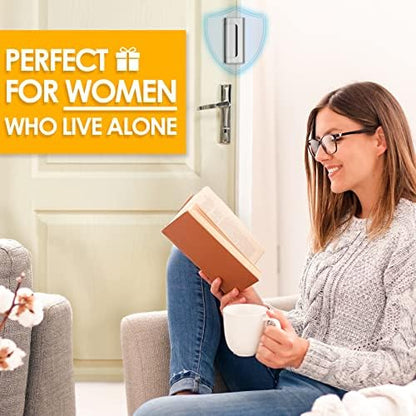 Home Security Door Lock, 2 Pack Childproof Door Reinforcement Lock with 3 Inch Stop Withstand 800 lbs for Top Front Inward Swinging Door, Upgrade Flip High Night Lock to Defend Your Home Kids