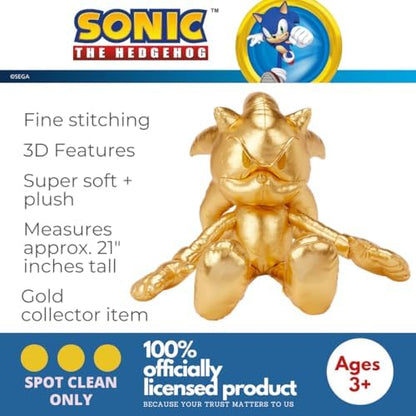 Franco Sonic The Hedgehog Anime 24K Gold Kids Bedding Super Soft Plush Cuddle Pillow Buddy, One Size, (Officially Licensed Product)