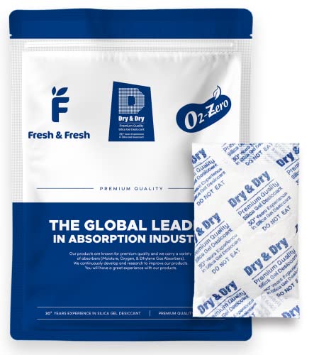 Dry & Dry 30 Gram [100 Packets] Silica Gel Packets Desiccants, Silica Packets - Rechargeable Silica Gel Packs, Moisture Absorbers, Desiccants Packets, Silica Gel