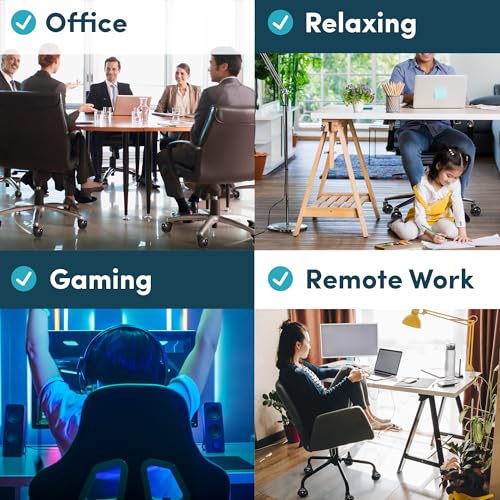 Lifelong Office Chair Wheels Rubber Replacement- 2 Inch Heavy Duty Rolling Chairs Casters for Hardwood Floors and Carpet, Set of 5, Desk Chair Wheels to Replace Office Chairs Mats- Universal