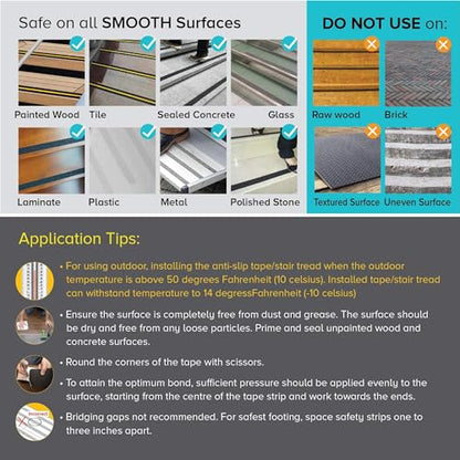 LifeGrip Anti Slip Transparent Anti Slip Tape, 2 inch by 38 feet, Non-Slip Traction Grip Tape to Tubs, Boats, Stairs, Clear, Soft, Comfortable for Bare feet (2" X 38')