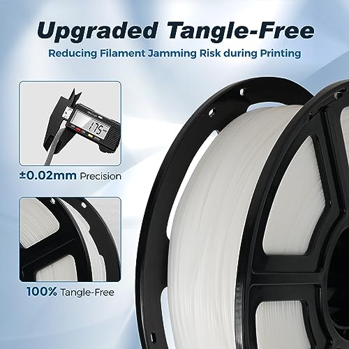 FLASHFORGE Rapid PLA Filament 1.75mm White, Max 500mm/s High Speed Printing, 3D Printer Filament 1kg (2.2lbs) Spool, Dimensional Accuracy +/- 0.02mm, Enjoy Exceptional Print Quality