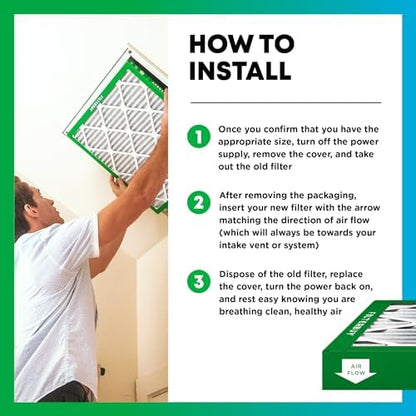 Filterbuy 20x20x1 Air Filter MERV 8 Dust Defense (6-Pack), Pleated HVAC AC Furnace Air Filters Replacement (Actual Size: 19.50 x 19.50 x 0.75 Inches)