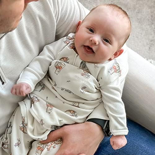 HALO Disney Baby 100% Cotton Sleepsack Swaddle, 3-Way Adjustable Wearable Blanket, TOG 1.5, Winnie Frolic, Newborn, 0-3 Months