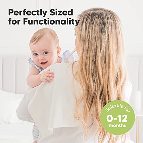 Organic Burp Cloths Baby Boy, Girl - 6-Pack Large Cotton Burping Cloths for Babies, Spit Up Rags, Super Absorbent, Ultra Soft Newborn Rag, Gender Neutral, Machine Washable, Durable (Neutrals)