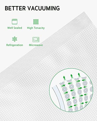 Syntus Vacuum Sealer Bags, 150 Gallon 11" x 16" and Quart 8" x 12" and Pint 6" x 10" Commercial Grade PreCut Bag, BPA Free Food Vac Bags for Storage, Meal Prep or Sous Vide