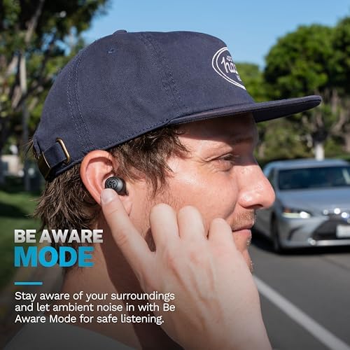 JLab Go Air Pop+ True Wireless Earbuds, in Ear Headphones, Bluetooth Earphones, 35H Playtime Ear Buds, Bluetooth Earbuds with Microphone, USB-C Charging Case, Dual Connect, EQ3 Sound, Black