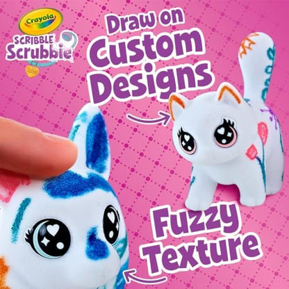 Crayola Scribble Scrubbies Tub Set (4 Pets), Washable Pet Care Toy, Coloring Animal Craft, Toys for Girls & Boys, Gifts for Kids, Ages 3+