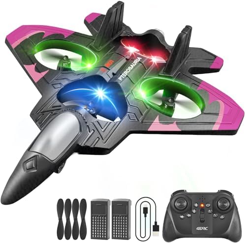 4DRC V32 Foam RC Planes Remote Control Airplanes for Girls Boys Adults 8-16, RC Drone Airplane Helicopter Fighter Jet with Light, Fighter Jet Toys, Airplane Toy Gifts for Kids Adults Beginners