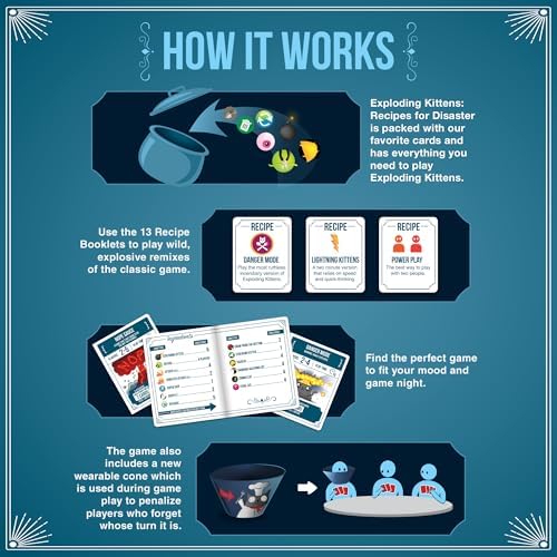 Exploding Kittens Recipes for Disaster 2-5 Players - Ages 7+ - Party & Family Card Game for Kids & Adults