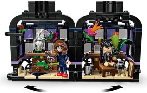 LEGO Wednesday Black Dahlia Flower Building Toy - Pretend Play Set for Girls & Boys, Ages 9+ - with Wednesday Addams & Professor Minidolls - Building Blocks for Kids - Gift Idea for Birthdays - 76784