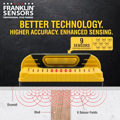 Franklin Sensors ProSensor M150/X990 Stud Finder with Live Wire Detection and 9-Sensors, Wood & Metal Stud Detector/Wall Scanner, Made in The USA