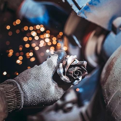 Hand Forged Wrought Iron Rose - Romantic Metal Gift of Everlasting Love - 6th Year Wedding Anniversary Surprise for Her