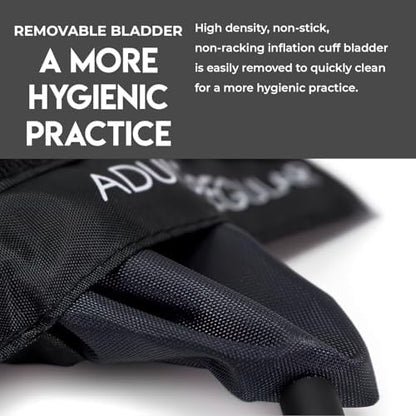 MDF Instruments, Extra Large Gauge Calibra Pro Aneroid Sphygmomanometer with Shock Guard & Adult Sized Cuff Included, Lifetime Calibration, Black Dial, Black Cuff, MDF808B11