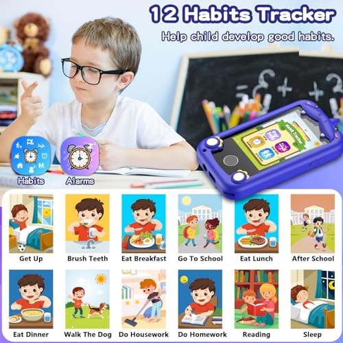 Kids Phone for Boys Girls, Touchscreen Toddler Smartphone Learning Toy, 3-10 Year Old Christmas Birthday Gift, Play Cell Phone With Camera, Games, Music, 8GB Card