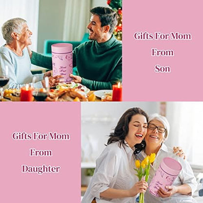 Gumry Gifts for Mom from Daughter Son, 16OZ Vintage Engraved Wine Glass Birthday Decorations Birthday Gifts Box Ideal for Women Mother