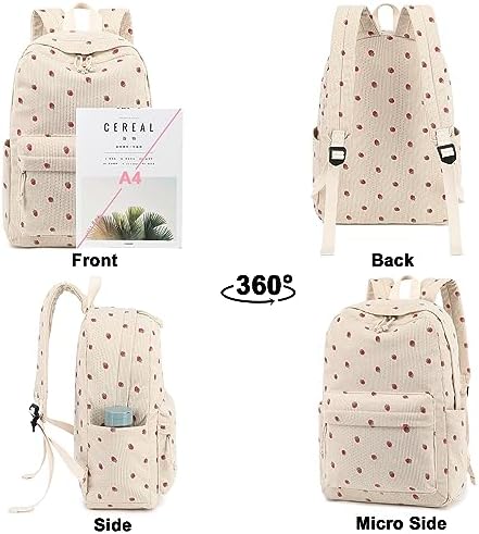 School Backpack for Teen Girls Bookbags Elementary High School Corduroy Laptop Bags Women Travel Daypacks
