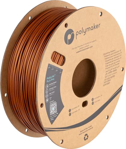 Polymaker PLA PRO Filament 1.75mm 1kg, Tough & High Rigidity Bronze 3D Printing Filament, PolyLite PLA PRO 3D Printer Filament 1.75mm, Print with Most 3D Printers