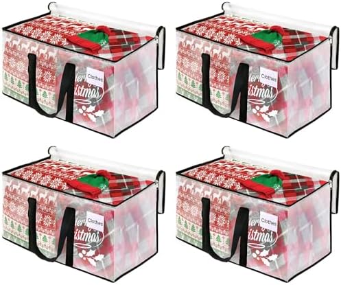 Clear Moving Bags Heavy Duty Extra Large, Moving Supplies with Reinforced Handle and Double Zipper, Storage Bags for Moving Essential, Packing Bags Alternative to Moving Box(4 Packs, Clear)