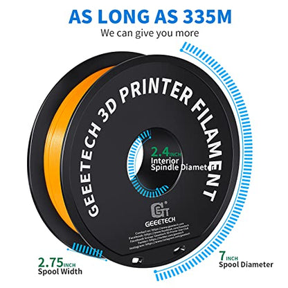 Geeetech Orange PLA 3D Printer Filament,PLA 3D Printer Filament 1kg Spool(2.2lbs) Dimensional Accuracy +/- 0.02mm, 3D Printing Filament Fits for Most FDM 3D Printers