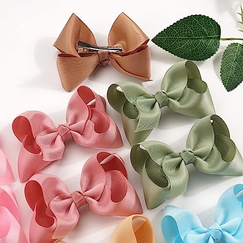 CÉLLOT 50 Pieces 4.5 Inch Hair Bows for Girls Clips Grosgrain Ribbon Boutique Hair Bow Alligator Clips For Girls Teens Toddlers Kids in Pairs