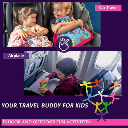 MAGMEN Enhanced Grip Magnetic Fidget Figures for Kids 3-8 & Toddlers | 10-Piece Opaque Colors Multipurpose Magnets Set for Travel, Road Trip, Office & Stocking Stuffer Gifts.