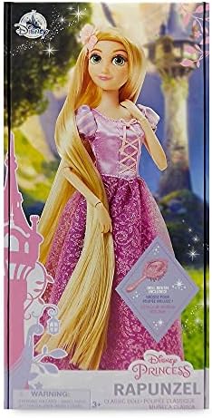 Disney Store Girl's Disney Princess Classic Doll (Rapunzel from Tangled), 11 Inches, Includes Brush with Molded Details, Fully Posable Toy in Classic Outfit - Disney Princess Toys