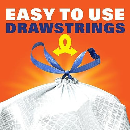 Hefty Ultra Strong 13 Gallon Trash Bags, Tall Kitchen Trash Bags 13 Gallon Size, Resist Leaks, Punctures, and Rips, Continuous Odor Control, White, Fabuloso Lemon Scent, 110 Bags