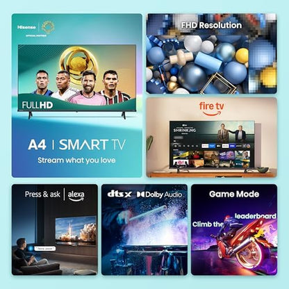 Hisense 32-Inch Class A4 Series FHD 1080p Smart Fire TV (32A4NF, 2025 Model) - DTS Virtual: X, Slim Bezel Design, Alexa Built in