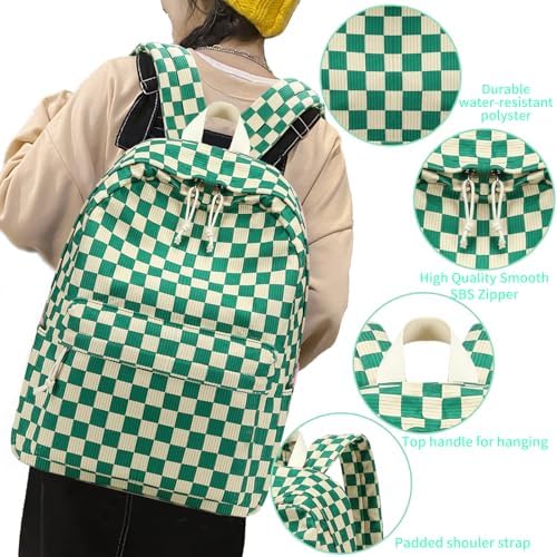 School Backpack for Teen Girls Bookbags Elementary High School Corduroy Laptop Bags Women Travel Daypacks