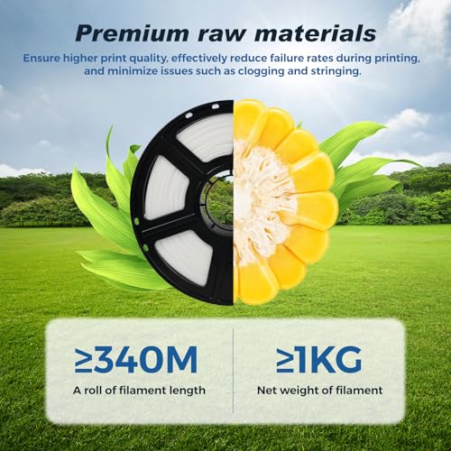 FLASHFORGE Rapid PLA Filament 1.75mm White, Max 500mm/s High Speed Printing, 3D Printer Filament 1kg (2.2lbs) Spool, Dimensional Accuracy +/- 0.02mm, Enjoy Exceptional Print Quality