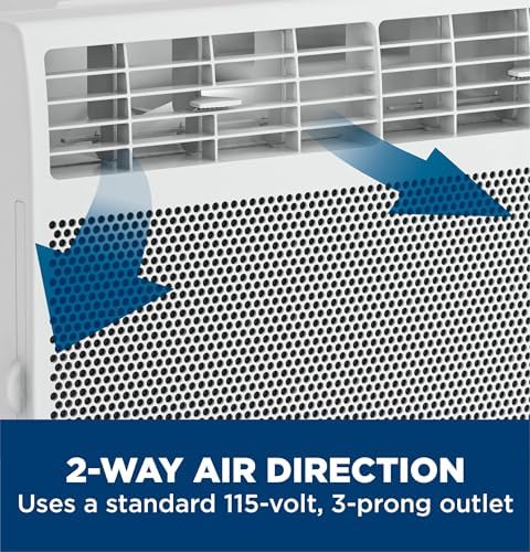 GE Window Air Conditioner Unit, 5,000 BTU for Small Rooms up to 150 sq ft. with Manual Adjustable Fan and Cooling Settings, Perfect for Small Bedroom or Living Room, Easy Install Kit Included, White