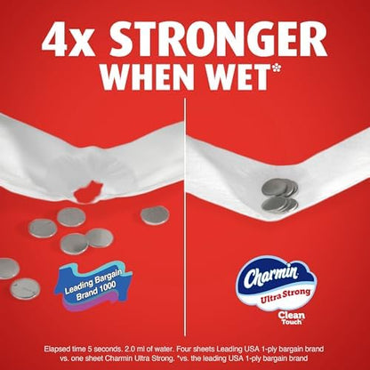 Charmin Toilet Paper Ultra Strong Clean Touch, 18 Family Mega XL Rolls = 126 Regular Rolls