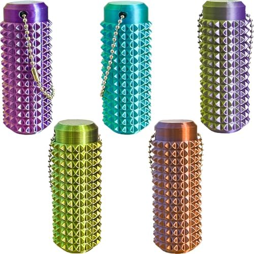 Little Ouchies Fidget, Pocket Mini Fidget Toy for Adults, Pain Stim Fidget, 3D Printed Venting Key Pendant, 5pcs Spiky Grippie Stim Keychain for Anxiety Relief Positive, Novelty Gifts for Friends