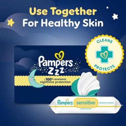 Pampers Overnight Diapers - Swaddlers Overnights - Size 3, 66 Count, Disposable Baby Diaper, Night Time Leak and Skin Protection