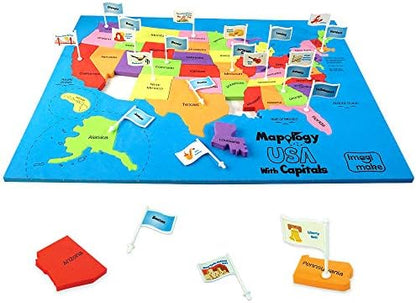 Imagimake Mapology USA Map with Capitals | Learning States and Capitals | US Geography Toys for Ages 8-13 | Jigsaw Puzzles for Kids Ages 8-10 | Educational Back to School Gifts for Kids Age 5-7 & 9-12