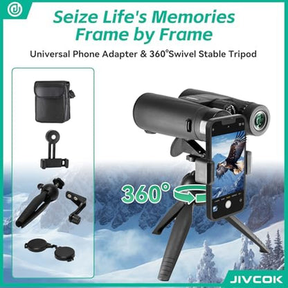 30x52 Binoculars for Adults - HD High Powered Binoculars with Phone Adapter and Tripod, Waterproof & Large View Telescope for Bird Watching, Hunting, Stargazing, Hiking, Travel, Sports