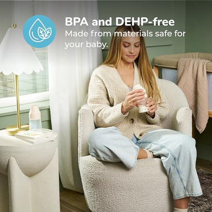 Spectra - Wide Neck Baby Bottles - Compatible with Spectra Breast Milk Pump Flanges (Pack of 4)