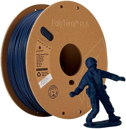 Polymaker Matte PLA Filament Army Blue 1.75mm 1kg 3D Printing Filament, PolyTerra 3D Printer PLA Filament