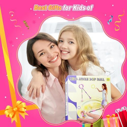 Flooyes Skip Ball for Kids, Ankle Skip Ball Toy with Counter, Timer and Cal Calculator, Girl Birthday Gifts for Age 6 7 8 9 10+, Rechargeable Colorful Flash Wheel Skip Ball for Girls Women