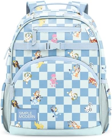 Simple Modern Medium Bluey Toddler Backpack for School Girls and Boys | Kindergarten Elementary Kids Backpack | Fletcher Collection | Kids - 15" tall | Bluey Checkmate