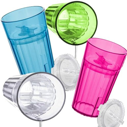Reflo Smart Cup (Asst 4 colors) Open Training Cup, Toddler Cup, No Suction 6oz, 360 Control-Flow, USA MADE Premium High-Impact Plastic