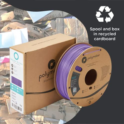 Polymaker PLA PRO Filament 1.75mm 1kg, Tough & High Rigidity Purple 3D Printing Filament, PolyLite PLA PRO 3D Printer Filament 1.75mm, Print with Most 3D Printers