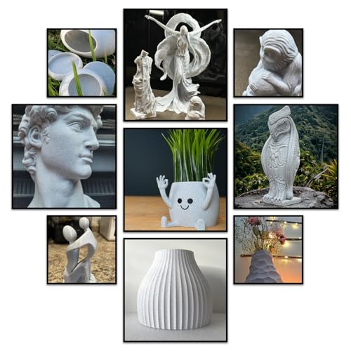 Geeetech Marble PLA Filament, 1.75mm 3D Printer Filament 1kg(2.2lbs), Dimensional Accuracy +/- 0.02 mm, Marble White-Brown Stone Color, Fit Most FDM Printer