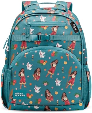 Simple Modern Large Disney Kids Backpack for School Girls and Boys | Elementary Backpack for Teen | Fletcher Collection | Kids - 16" tall | Moana Oceana